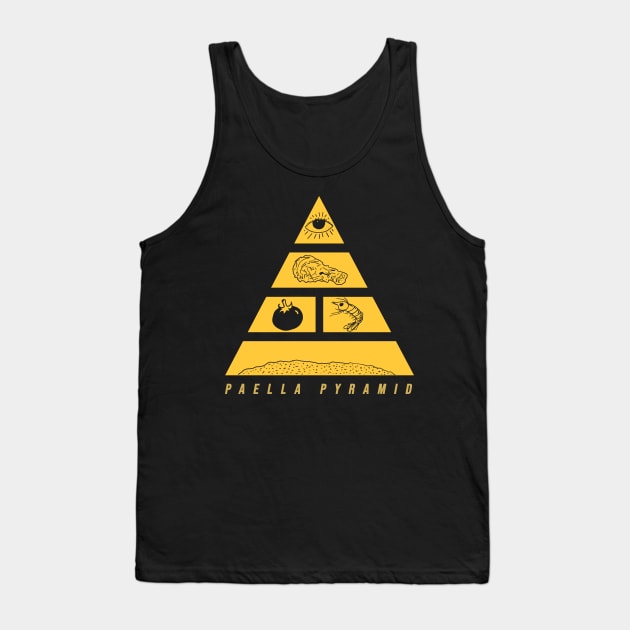 Classy Paella Pyramid Yellow Print Design Tank Top by Eyanosa